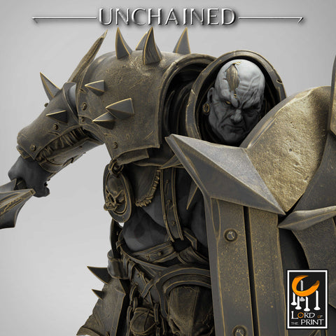 Heavy Chaos Knight Army | Oathbreaker Paladin, Sword and Shield | 28mm, 32mm,75mm Scales, 100mm Tall | Dungeons and Dragons | Pathfinder |
