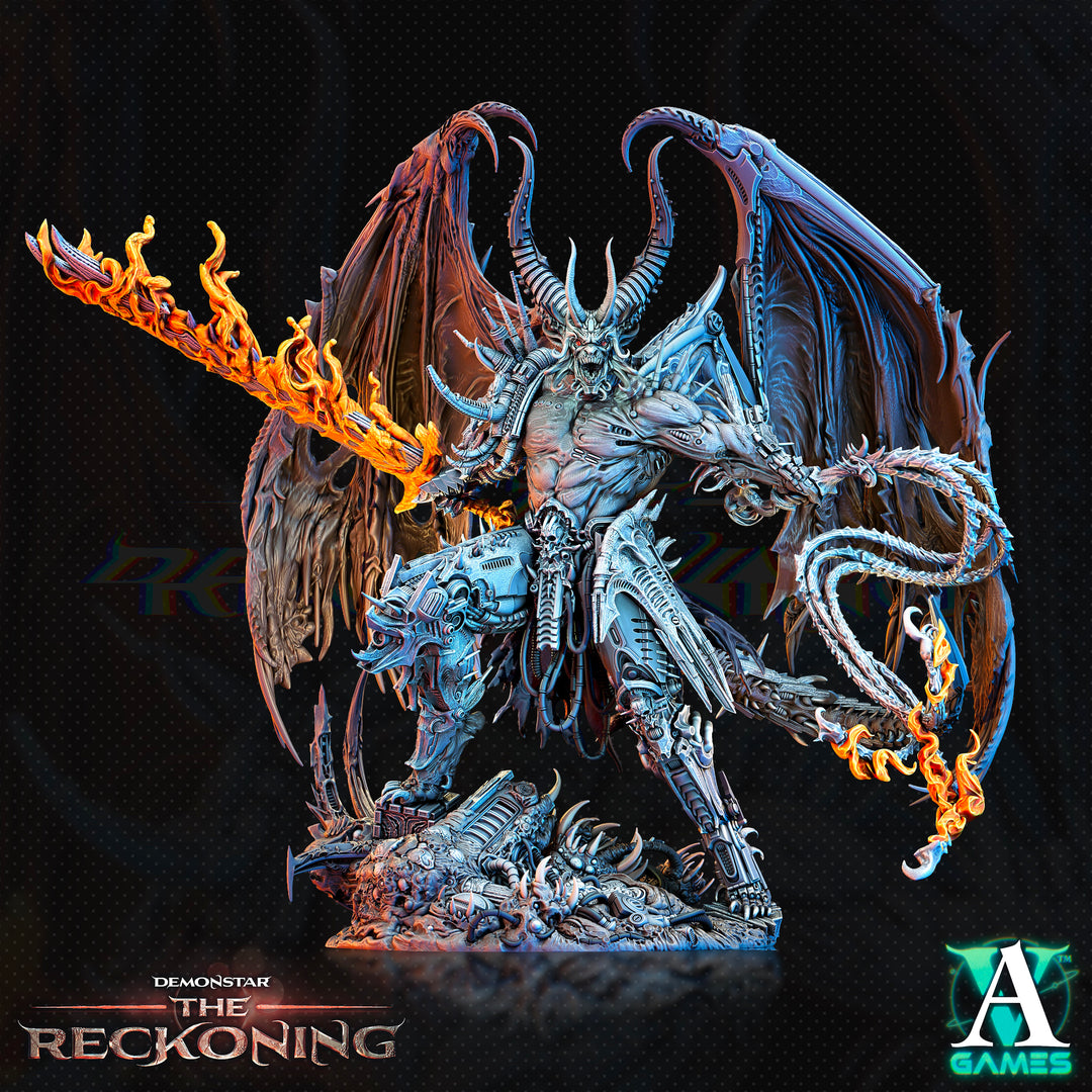 Galactic Demon Devil Lord Amaros Pit Fiend | 140mm, 112mm, 64mm Tall | 3d printed | Dungeons and Dragons | Archvillain Games Sci-Fi