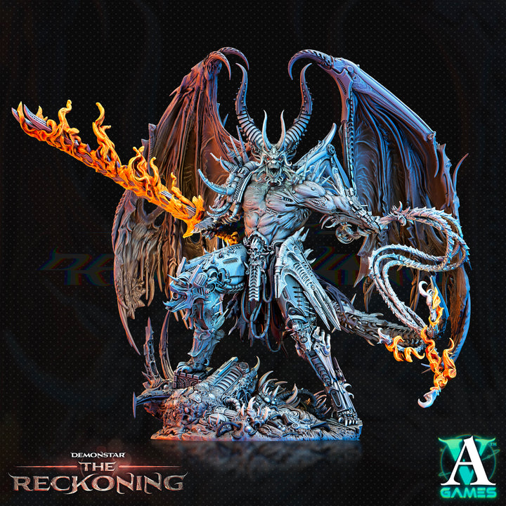 Galactic Demon Devil Lord Amaros Pit Fiend | 140mm, 112mm, 64mm Tall | 3d printed | Dungeons and Dragons | Archvillain Games Sci-Fi