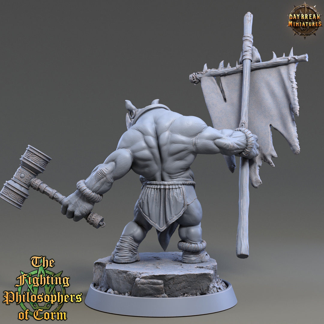 Rhinokin, Rhino-folk Warrior  Scales: 28mm, 32mm,54mm,75mm | D&amp;D 5e Megaboss | Dungeons and Dragons | Pathfinder | Daybreak Miniatures