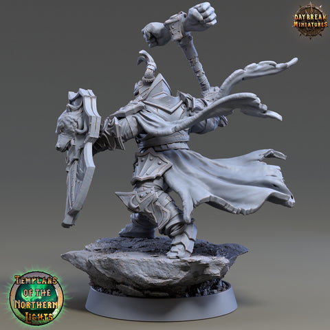 Oath of  Devotion Paladin, Cleric  | 28mm, 32mm, 54mm, 75mm Scales | 100mm Tall | Dungeons and Dragons | Pathfinder | Daybreak Miniatures
