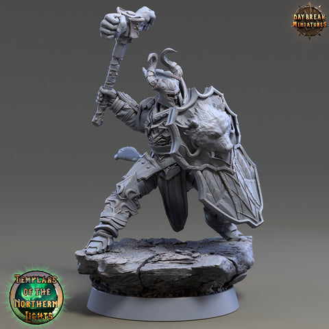 Oath of  Devotion Paladin, Cleric  | 28mm, 32mm, 54mm, 75mm Scales | 100mm Tall | Dungeons and Dragons | Pathfinder | Daybreak Miniatures