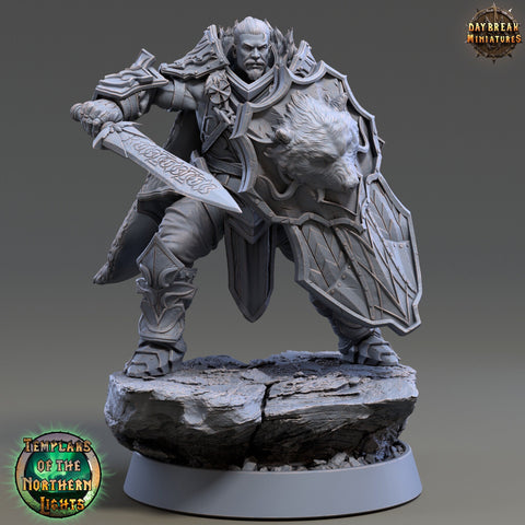 Oath of  Devotion Paladin, Cleric  | 28mm, 32mm, 54mm, 75mm Scales | 100mm Tall | Dungeons and Dragons | Pathfinder | Daybreak Miniatures