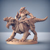 Dragonborn Knight Paladin Fighter Mounted on Dragonling | 28mm, 32mm, 54mm, 75mm Scale Resin Miniature | Dungeons and Dragons | Pathfinder |