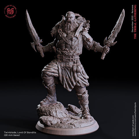 Human Rogue Thief Assassin Fighter PC / NPC | 28mm, 32mm, 75mm Scale Resin Miniature | Dungeons and Dragons | Flesh of Gods
