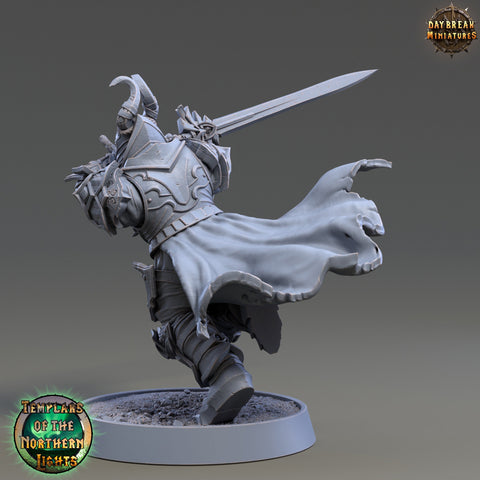 Oath of Vengeance Paladin, Fighter | 28mm, 32mm, 54mm, 75mm Scales | 100mm Tall | Dungeons and Dragons | Pathfinder | Daybreak Miniatures