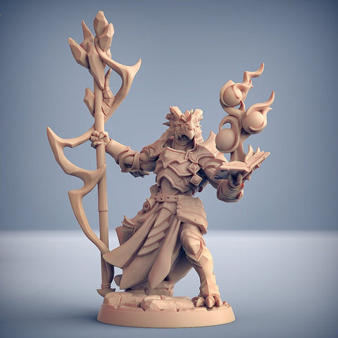 Dragonborn Wizard Sorcerer, Battle Mage | 28mm, 32mm, 54mm, 75mm Scale Resin Miniature | Dungeons and Dragons 5E | Pathfinder |