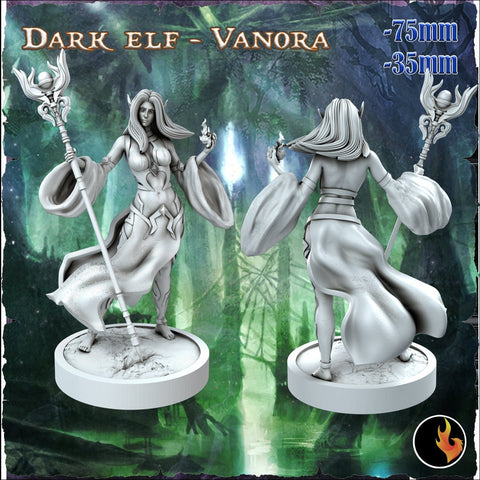 Female Elf Wizard Sorcerer Sexy Pinup  | 28mm, 32mm, 75mm Scale | Dungeons and Dragons 5e Miniatures | DnD Mini |
