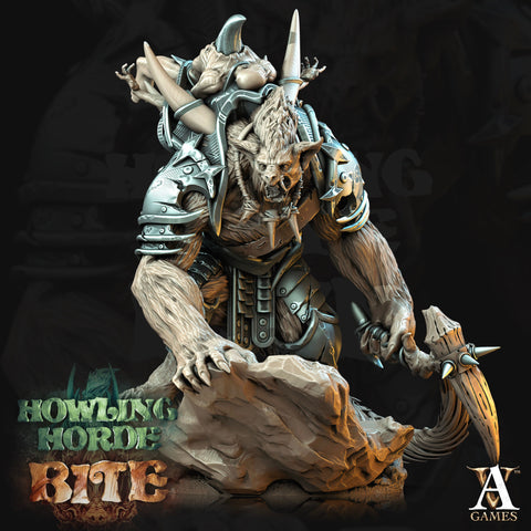 Gnoll Brute with Axe  | Resin Miniature | Dungeons and Dragons | 28mm,32mm,75mm Scales | Pathfinder hyena humanoid | D&D 5e | Archvillain