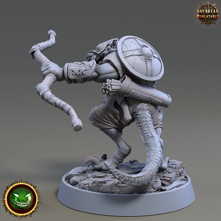 Wererat Archer, Ratfolk, Ratman | Resin | Dungeons and Dragons 5e | 28mm,32mm,54m,75mm Scales | Pathfinder D&amp;D | Daybreak Miniatures