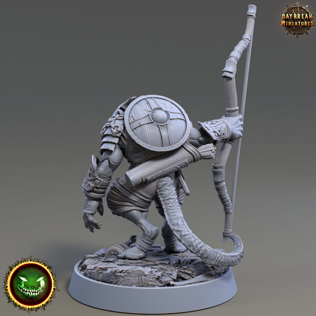Wererat Archer , Ratfolk, Ratman |Resin| Dungeons and Dragons 5e | 28mm,32mm,54m,75mm Scales | Pathfinder D&amp;D | Daybreak Miniatures