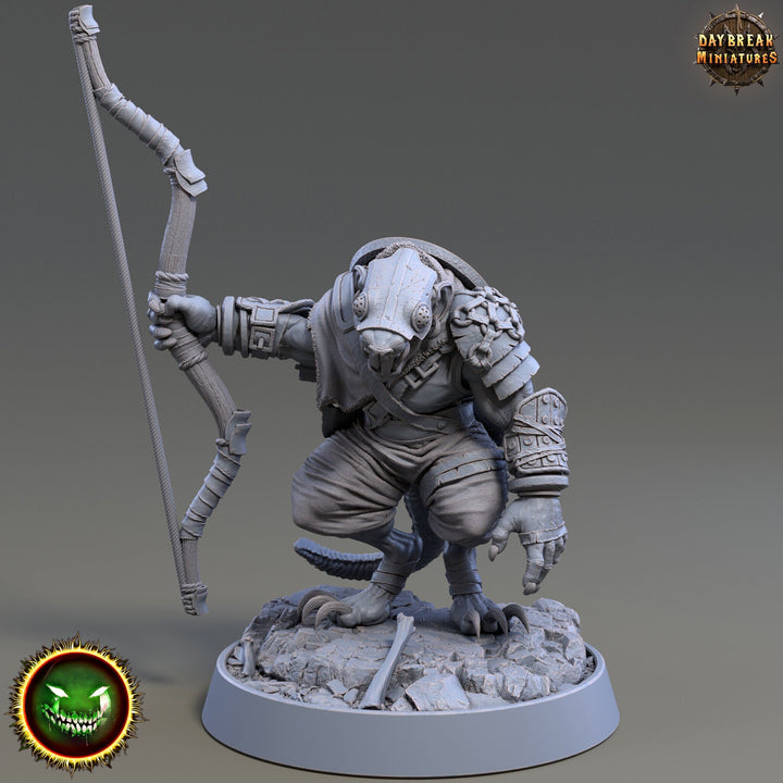 Wererat Archer , Ratfolk, Ratman |Resin| Dungeons and Dragons 5e | 28mm,32mm,54m,75mm Scales | Pathfinder D&amp;D | Daybreak Miniatures