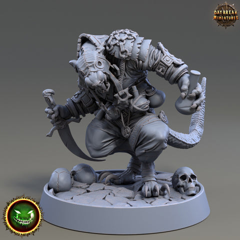 Wererat Assassin Rogue, Ratfolk, Ratman |Resin| Dungeons and Dragons 5e | 28mm,32mm,54m,75mm Scales | Pathfinder D&D | Daybreak Miniatures