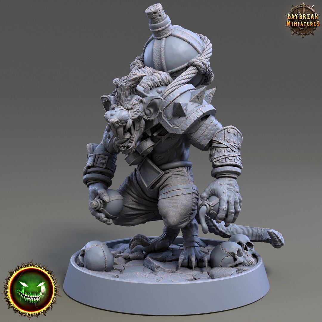 Wererat Artificer, Ratfolk, Ratman |Resin| Dungeons and Dragons 5e | 28mm,32mm,54m,75mm Scales | Pathfinder D&D | Daybreak Miniatures