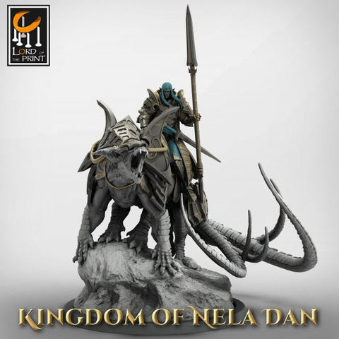 High Elf Lord Paladin Mounted on Feline Beast, Moon Elf, Eladrin Unpainted |  Dungeons and Dragons 5e  | 28mm,32mm,75mm Scale | Pathfinder