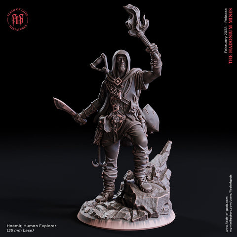 Human Male Fighter Rogue Ranger Adventurer PC or NPC | 28mm, 32mm, 75mm Scales | Dungeons and Dragons | Pathfinder | Archvillain Games