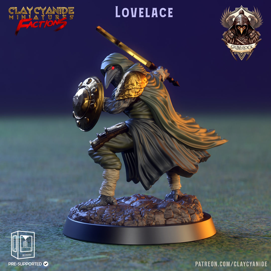 Kenku, Raven Folk Aarakocra  Fighter Ranger Paladin Cleric| 28mm, 32mm,54mm,75mm Scale Resin Miniature | Dungeons and Dragons | Clay Cyanide