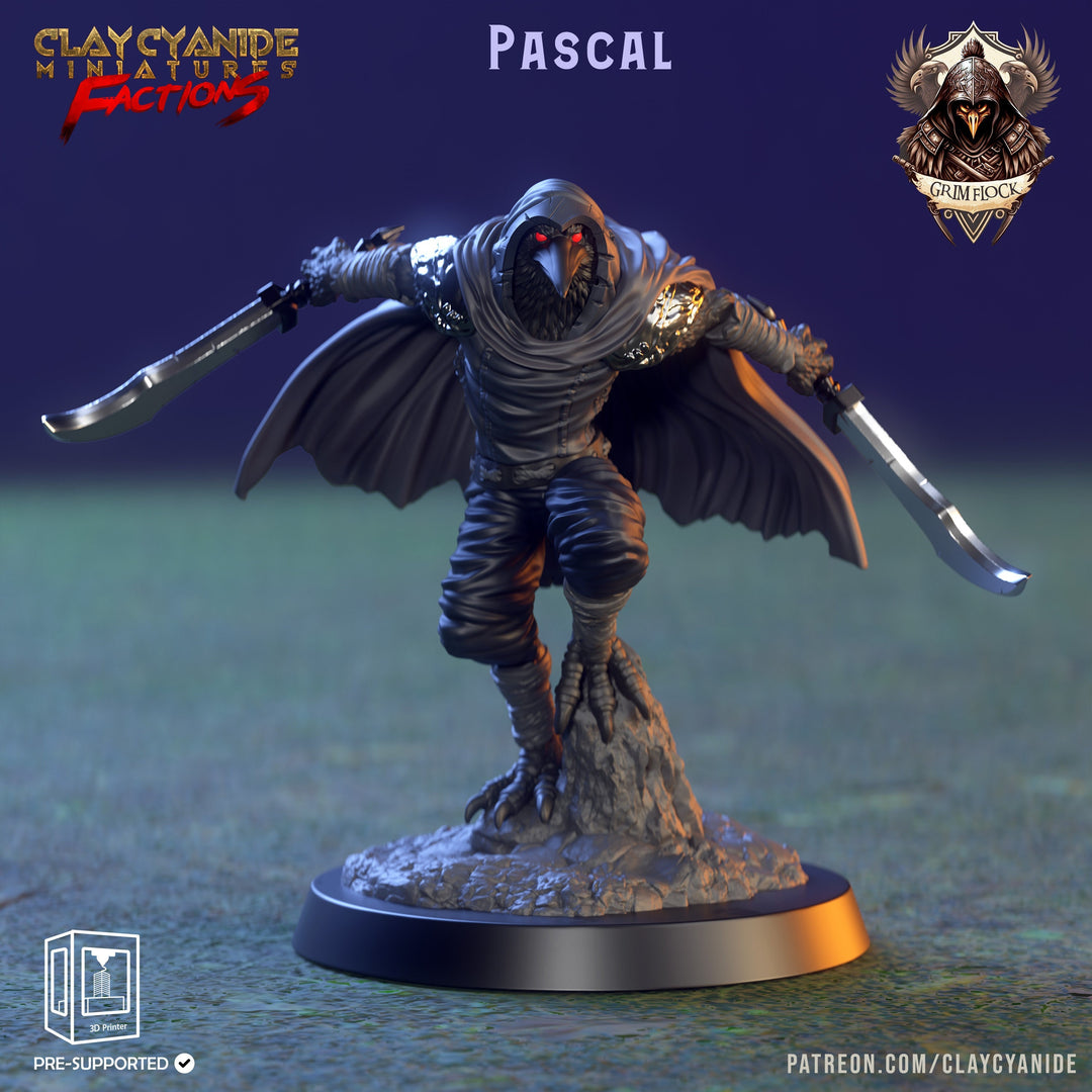 Kenku, Raven Folk Aarakocra  Rogue, Assassin, Ranger | 28mm, 32mm,54mm,75mm Scale Resin Miniature | Dungeons and Dragons | Clay Cyanide