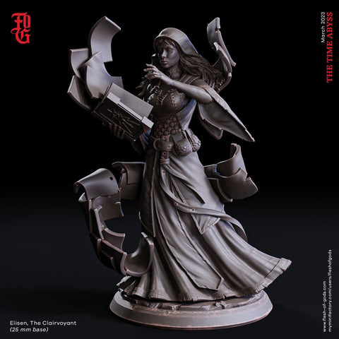Female Wizard, Warlock, Sorcerer PC NPC | 28mm, 32mm,54mm, 75mm, 100mm Scale Resin Miniature | Dungeons and Dragons | Flesh of Gods