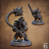 Goblin Fighter Flail, Goblin 2-handed Sword| 28mm, 32mm Scale, 54 tall, 75 tall Resin Miniature | Dungeons and Dragons | Artisan Guild