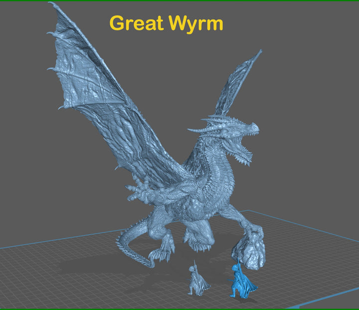 Great Wyrm Dragon miniature 313mm(12.32 Inches) Gargantuan | Also in Ancient, Mature, Young Sizes | Dragon Statue  | Dungeons and Dragons 5e