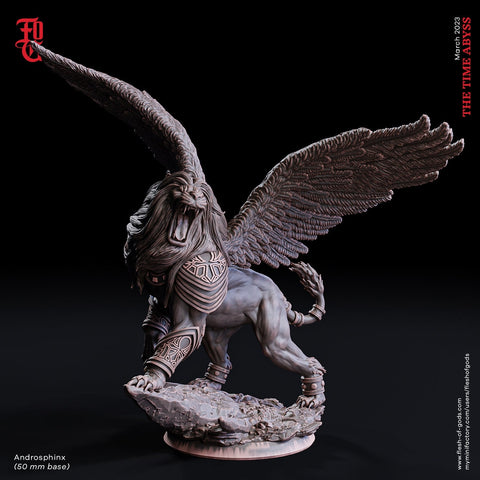 Androsphinx, Winged Lion | 28mm,32mm, 54mm, 75mm scale | D&D 5e Miniature | Dungeons and Dragons Monster Miniature | Flesh of Gods|