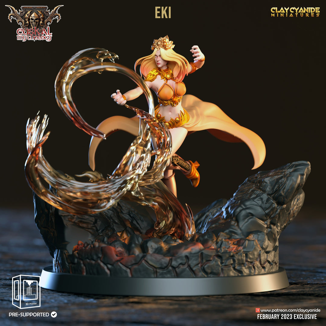 Female Human Druid Circle of Wildfire, Sorcerer | 28mm, 32mm, 54mm, 75mm,100mm Scale Resin Miniature | Dungeons and Dragons | Pathfinder |