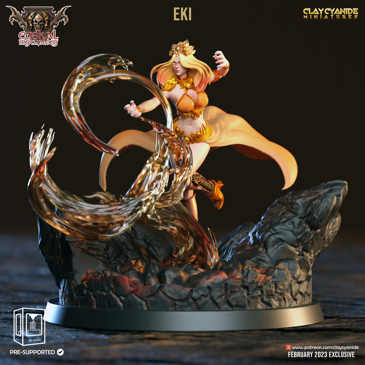 Female Human Druid Circle of Wildfire, Sorcerer | 28mm, 32mm, 54mm, 75mm,100mm Scale Resin Miniature | Dungeons and Dragons | Pathfinder |