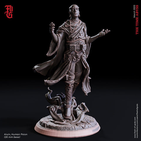 Male Human Monk, Sorcerer, Psion PC NPC | 28mm, 32mm,54mm, 75mm, 100mm Scale Resin Mini | Dungeons and Dragons| Flesh of Gods
