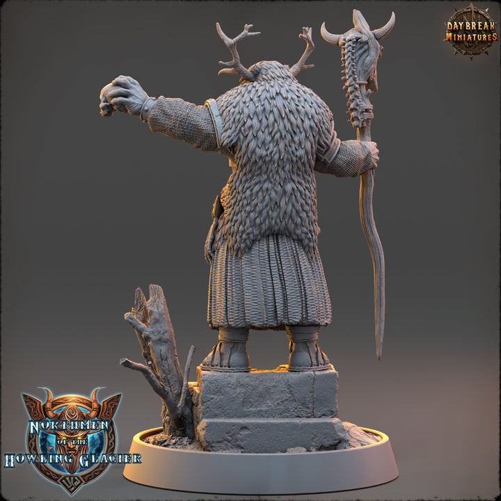 Human Druid, Cleric PC NPC Unpainted  | 28mm, 32mm, 54mm, 75mm Scales 100mm Tall | Dungeons and Dragons | Pathfinder | Daybreak Miniatures