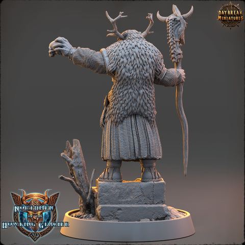 Human Druid, Cleric PC NPC Unpainted  | 28mm, 32mm, 54mm, 75mm Scales 100mm Tall | Dungeons and Dragons | Pathfinder | Daybreak Miniatures