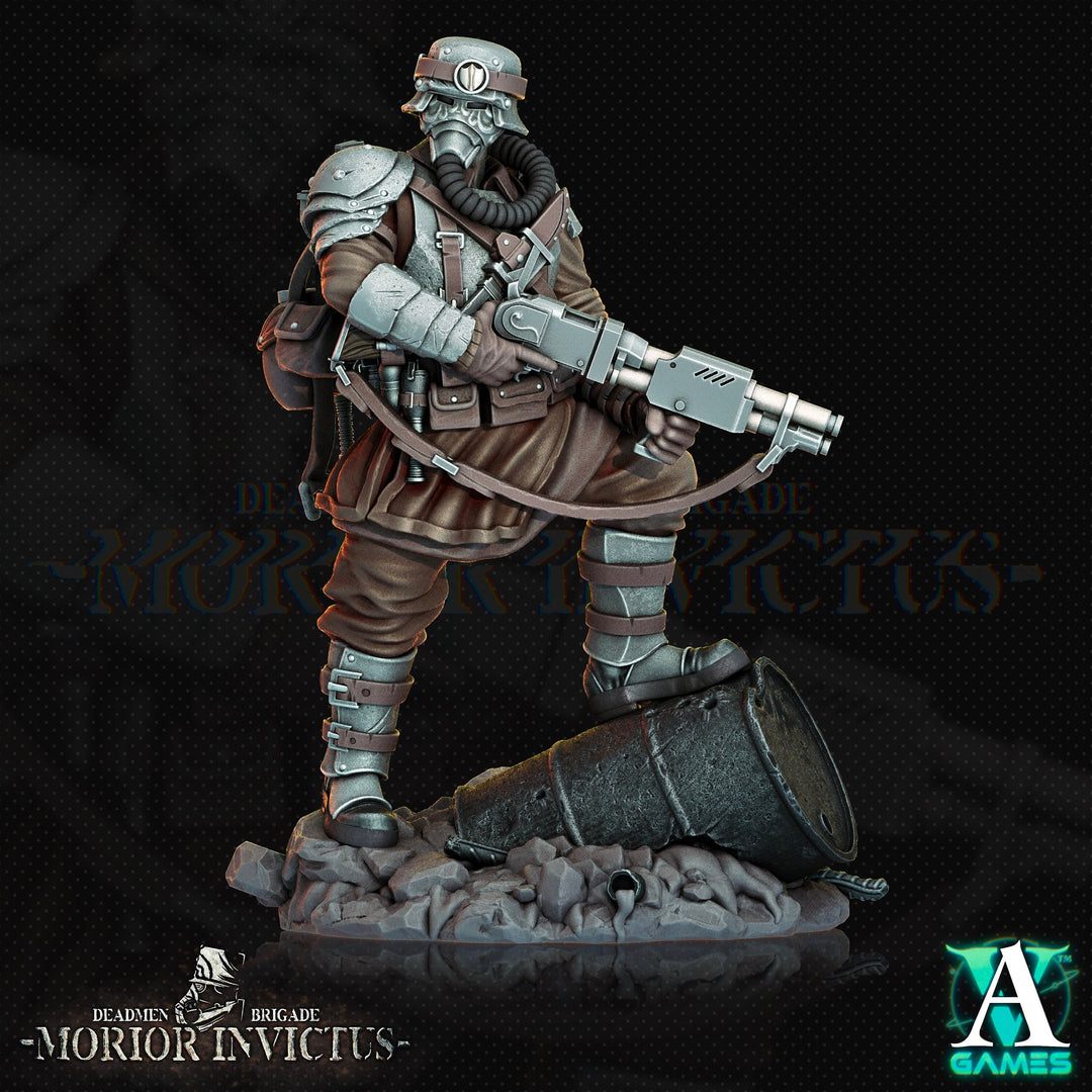 Sci-Fi Miniature Army Veterans |  28mm,32mm Scales | 54mm, 75mm TALL | Resin Mini | Morior Shocktrooper TPG | Archvillain Games