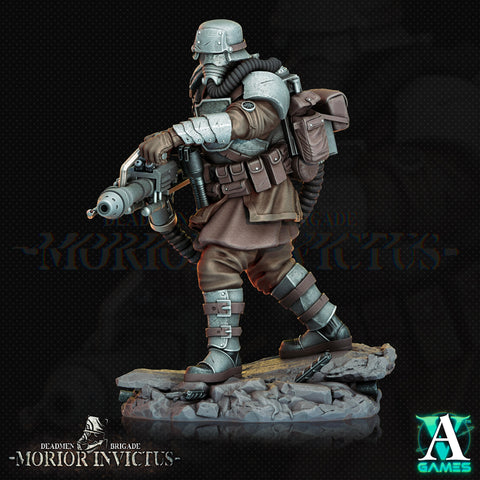 Sci-Fi Miniature Army Veterans |  28mm,32mm Scales | 54mm, 75mm TALL | Resin Mini | Morior Shocktrooper TPG | Archvillain Games