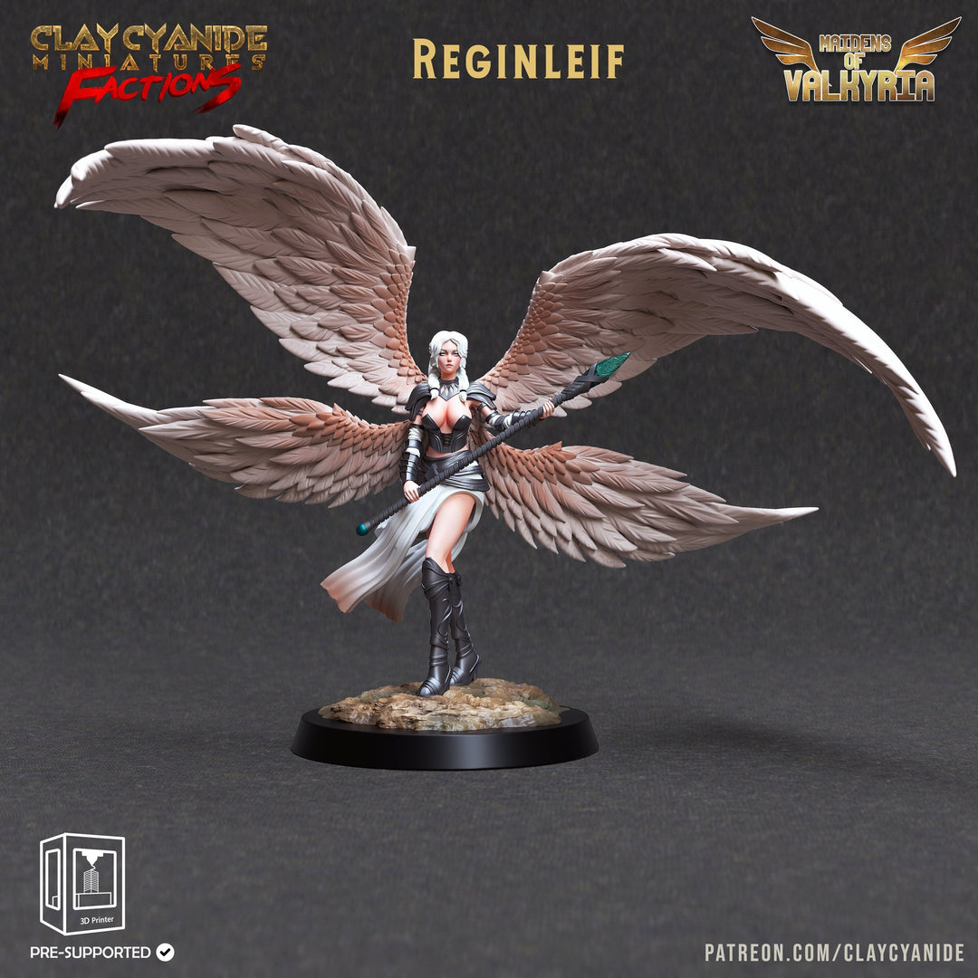Female Valkyrie Angel Celestial Paladin of Vengeance | 28mm, 32mm, 75mm Scales | Dungeons and Dragons 5e | Pathfinder | Archvillain Games