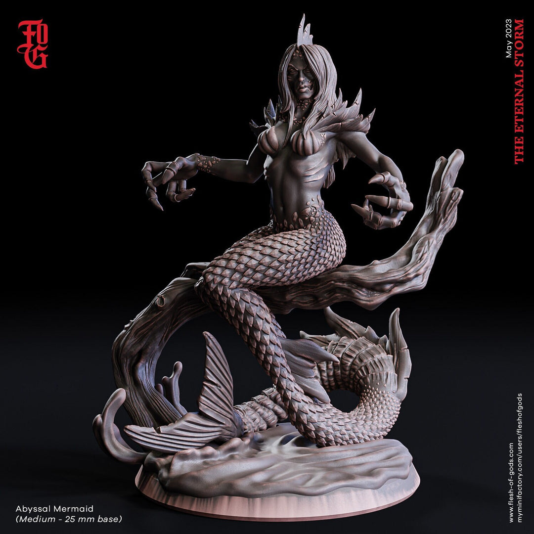 Siren Witch, Sea Hag | 28mm, 32mm,54mm,75mm,100mm Scales | Monster Mini Minis -D&D 5e Pathfinder Figurine | Flesh of Gods