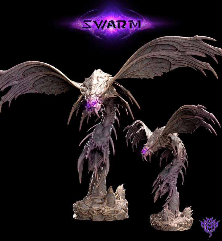 Winged Insectoid Hunter Devourer | Sizes 40mm, 50mm, 60mm Base Size | Dungeons and Dragons | Pathfinder |Figurine Mini | Mini Monster Mayhem