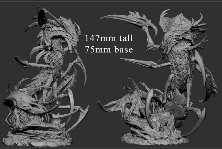 Insectoid Terralisk Sci-Fi or D&amp;D miniature | Sizes 40mm, 50mm,60mm, 75mm Base Size | Dungeons and Dragons | Pathfinder |Mini Monster Mayhem