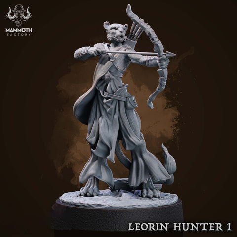 Female Leonin LionFolk Tabaxi Fighter Ranger Unpainted | 28mm,32mm,54mm,75mm,100mm Scale | Resin Dungeons and Dragons D&D 5e  | Pathfinder |