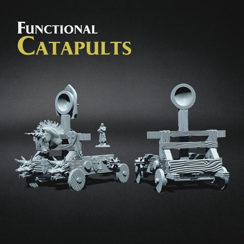 Large Functional Catapult (2 versions) miniature Prop | 28mm, 32mm Scales| Dungeons and Dragons 5e Miniatures | Pathfinder | Figurine DnD |