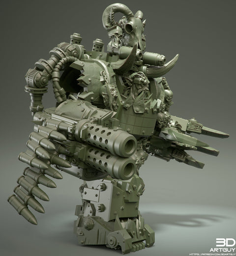 Mech Armored Orc Sci-Fi Spelljammer | 28mm, 32mm, 50mm,75mm,100mm | Dungeons and Dragons | Pathfinder | 3DArtGuy