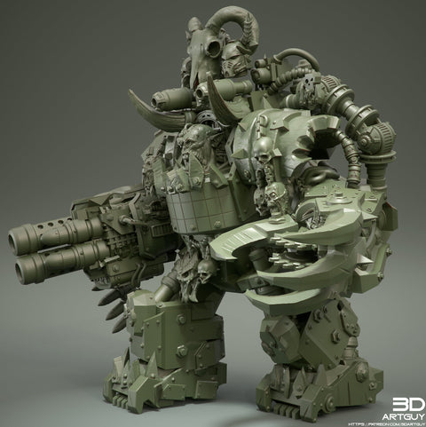 Mech Armored Orc Sci-Fi Spelljammer | 28mm, 32mm, 50mm,75mm,100mm | Dungeons and Dragons | Pathfinder | 3DArtGuy