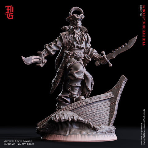 Swashbuckler Fighter Rogue PC NPC | 28mm, 32mm,54mm,75mm,100mm Scales | Player Character Mini  -D&D 5e Pathfinder Figurine | Flesh of Gods