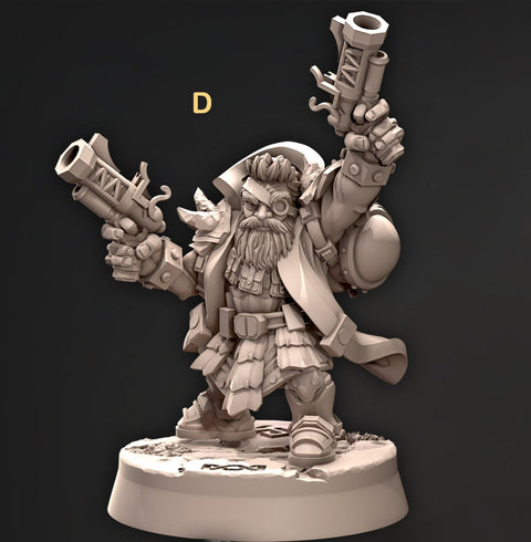 Dwarf Fighter Crossbow Expert & Gunslinger, Artificer  Miniature | Dungeons and Dragons | 28mm,32mm,54mm,75mm, 100mm Scale | Pathfinder