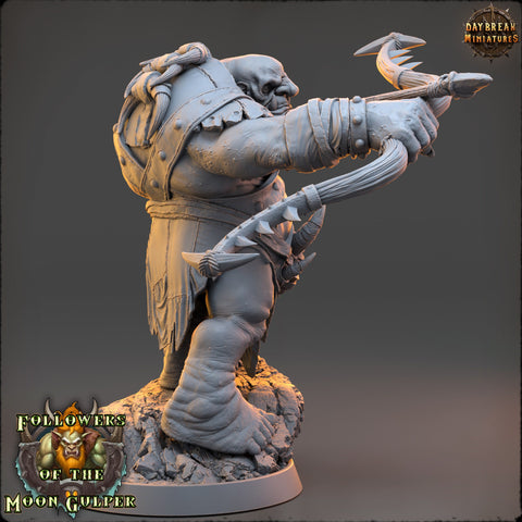 Ogre, Hill Giant with Bow 28mm & 32mm Scale | Large Dungeons and Dragons Monster | Pathfinder Oger | Daybreak Miniatures | Tabletop RPG |