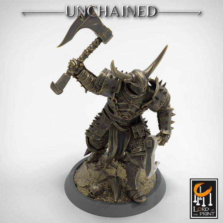 Fighter Dual Axes, Light Soldier, Oathbreaker Paladin, Unpainted Miniature| 28mm, 32mm,54mm,75mm,100mm Scales |Dungeons &amp; Dragons Pathfinder