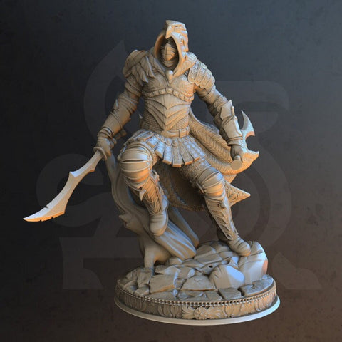 Human Rogue, Thief, Master Assassin | 28mm, 32mm,54mm,75mm, 100mm Scale Resin Miniature | Dungeons and Dragons Pathfinder | DM Stash