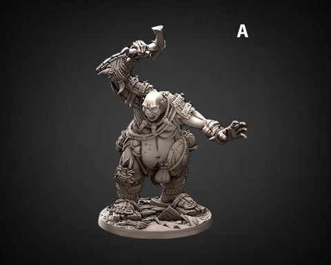 Hill Giant, Oger | 28mm & 32mm Scale | 75mm Tall (32mm scale)| Dungeons and Dragons | Pathfinder Oger | Daybreak Miniatures | Tabletop RPG |