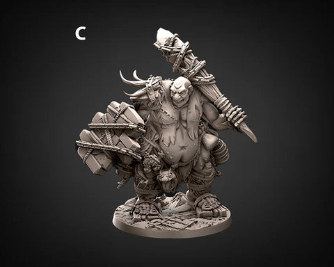 Hill Giant, Oger | 28mm & 32mm Scale | 75mm Tall (32mm scale)| Dungeons and Dragons | Pathfinder Oger | Daybreak Miniatures | Tabletop RPG |