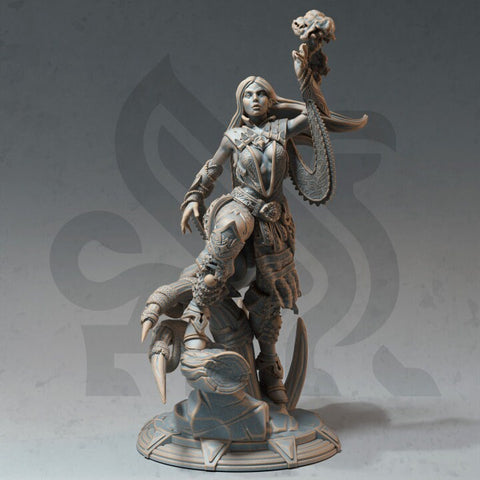 Human Female Noble Sorcerer, Wizard, Cleric | Miniature | 28mm, 32mm, 75mm, 100mm Scales | Pathfinder Figure | DnD | Figurine unpainted
