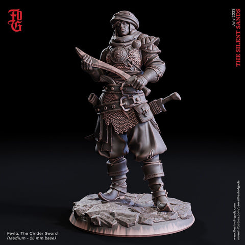 Human Rogue Thief Assassin | 28mm, 32mm, 54mm, 75mm, 100mm Scale Resin Miniature | Dungeons and Dragons | Flesh of Gods